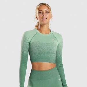 GYMSHARK Adapt Ombré Seamless Long Sleeve Crop Top